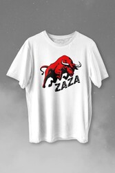 Zaza Boğa Gakkoş Elazığ Dana Beyaz Baskılı Tişört Unisex T-shirt - Thumbnail