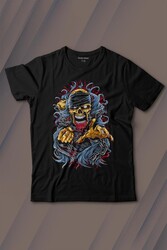 Zombie Halloween Skull Darkness Vampir Baskılı Tişört Çocuk T-shirt - Thumbnail