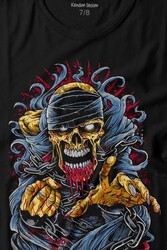 Zombie Halloween Skull Darkness Vampir Baskılı Tişört Çocuk T-shirt - Thumbnail