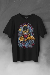 Zombie Halloween Skull Darkness Vampir Baskılı Tişört Unisex T-Shirt - Thumbnail