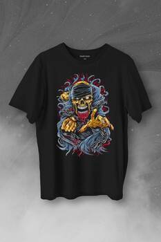 Zombie Halloween Skull Darkness Vampir Baskılı Tişört Unisex T-Shirt